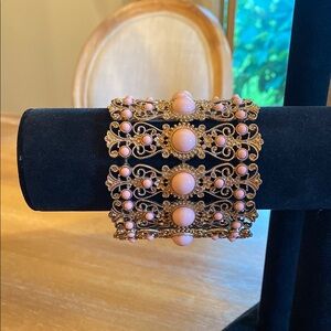 Elegant Gold and Pink Bracelet
